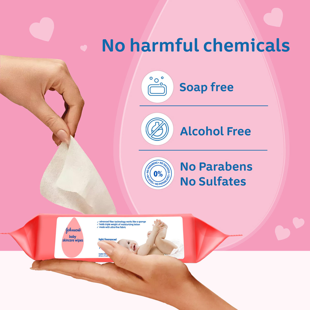 Johnson's Baby Skincare Wipes, 72 Count, Pack of 1 Johnson's Baby Skincare Wipes, 72 Count, Pack of 1