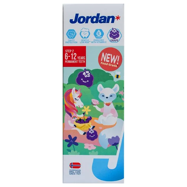 Jordan Step-2 Permanent Teeth Grape Toothpaste 6-12 Years, 75 gm