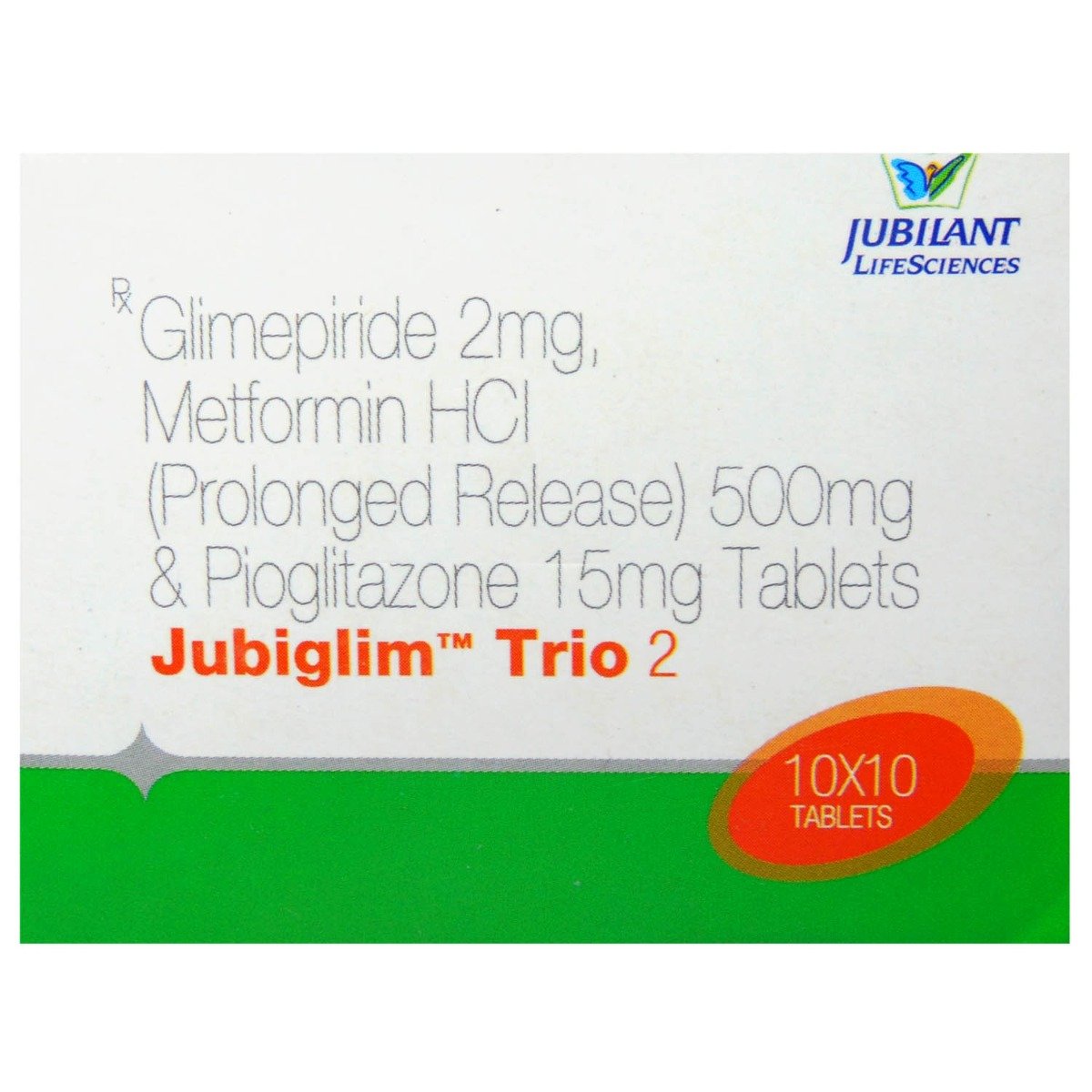 Jubiglim Trio 2 Tablet 10's, Pack of 10 TabletS Jubiglim Trio 2 Tablet 10's, Pack of 10 TabletS