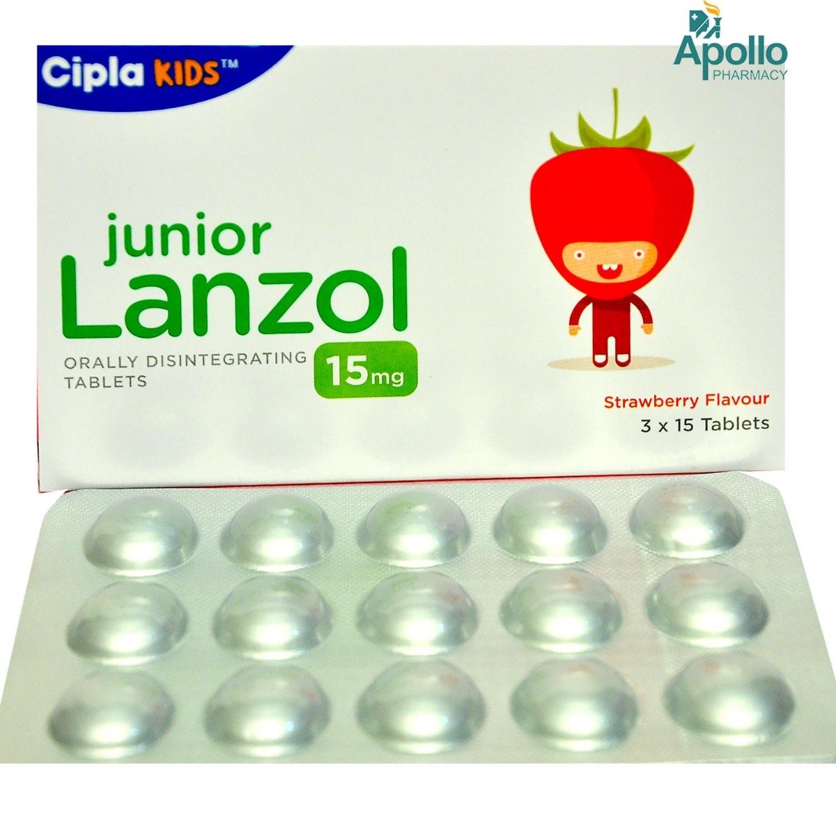 Junior Lanzol 15 mg Tablet 15's, Pack of 15 TABLETS Junior Lanzol 15 mg Tablet 15's, Pack of 15 TABLETS