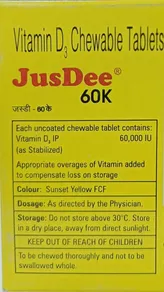 Jusdee 60K Chewable Tablet 4's, Pack of 4 TabletS