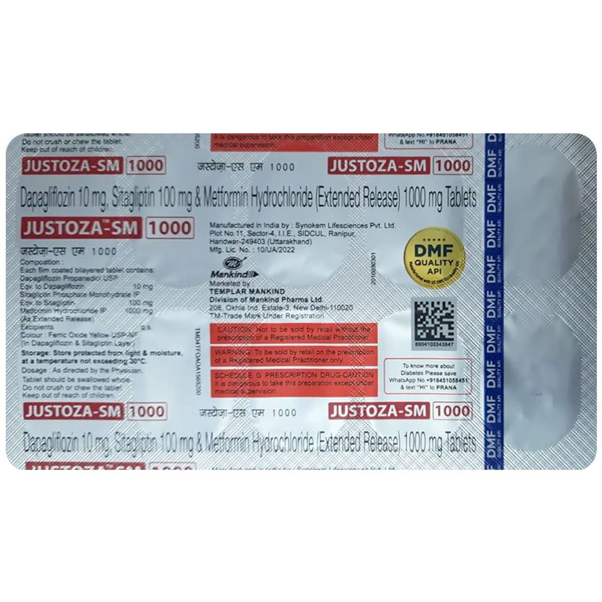Justoza-SM 1000 Tablet 10's, Pack of 10 TabletS Justoza-SM 1000 Tablet 10's, Pack of 10 TabletS