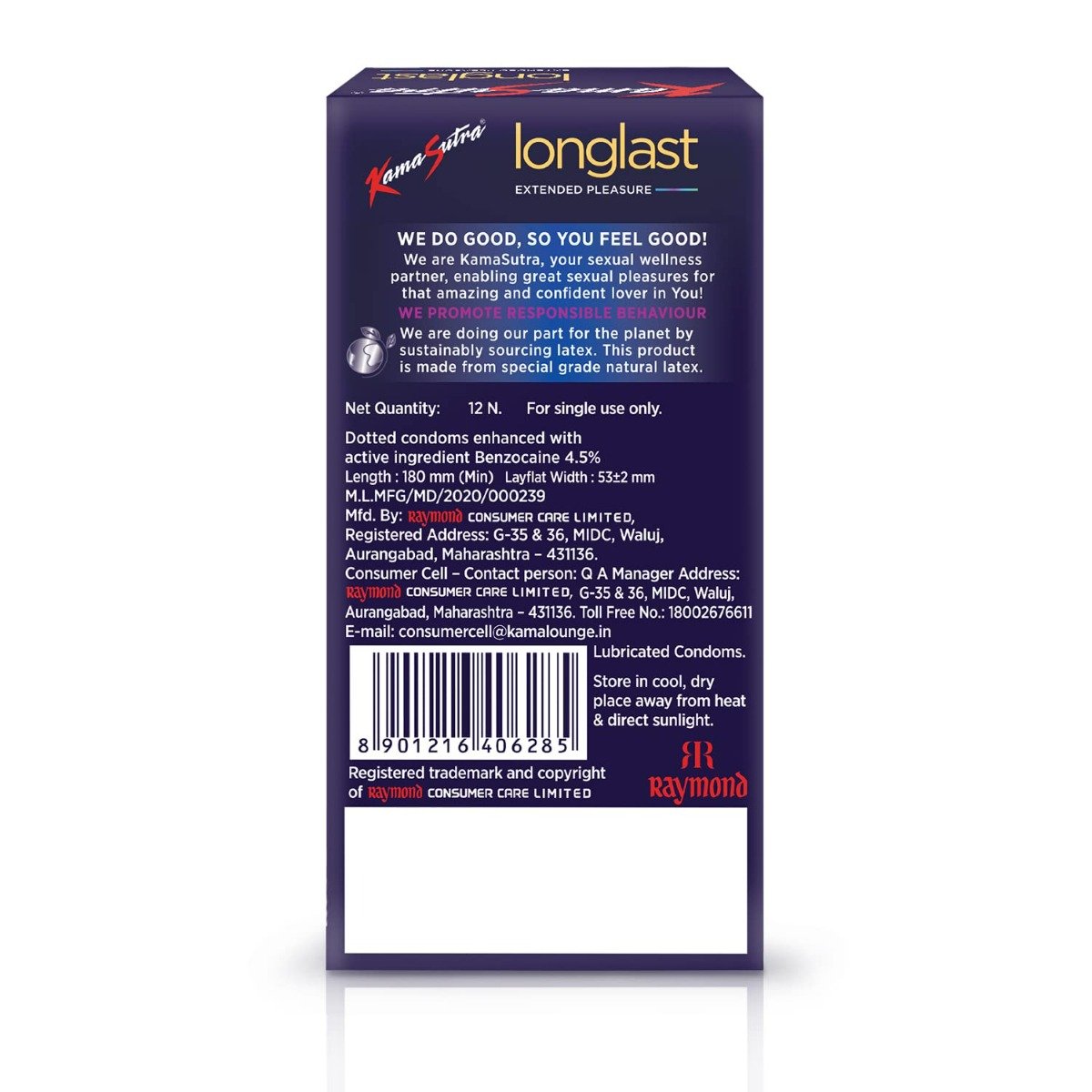 Kamasutra Longlast Condoms, 12 Count, Pack of 1 Kamasutra Longlast Condoms, 12 Count, Pack of 1