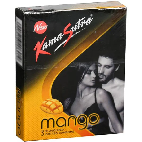 Kamasutra Mango Pleasure Flavoured Condoms, 3 Count
