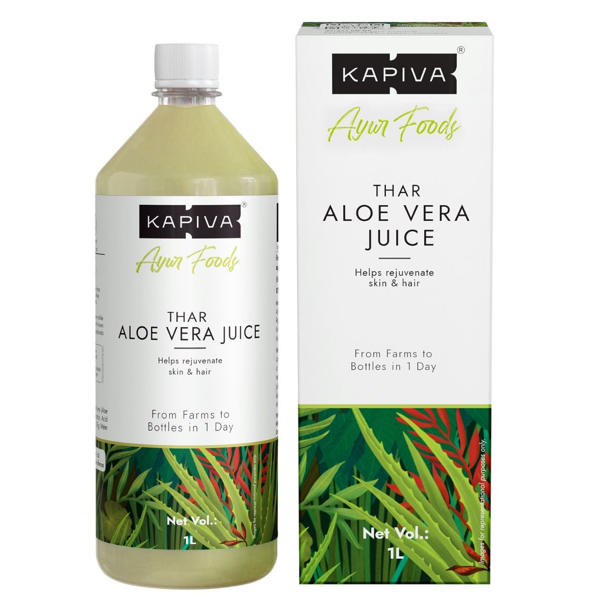 Kapiva Thar Aloe Vera Juice, 1 Litre, Pack of 1 