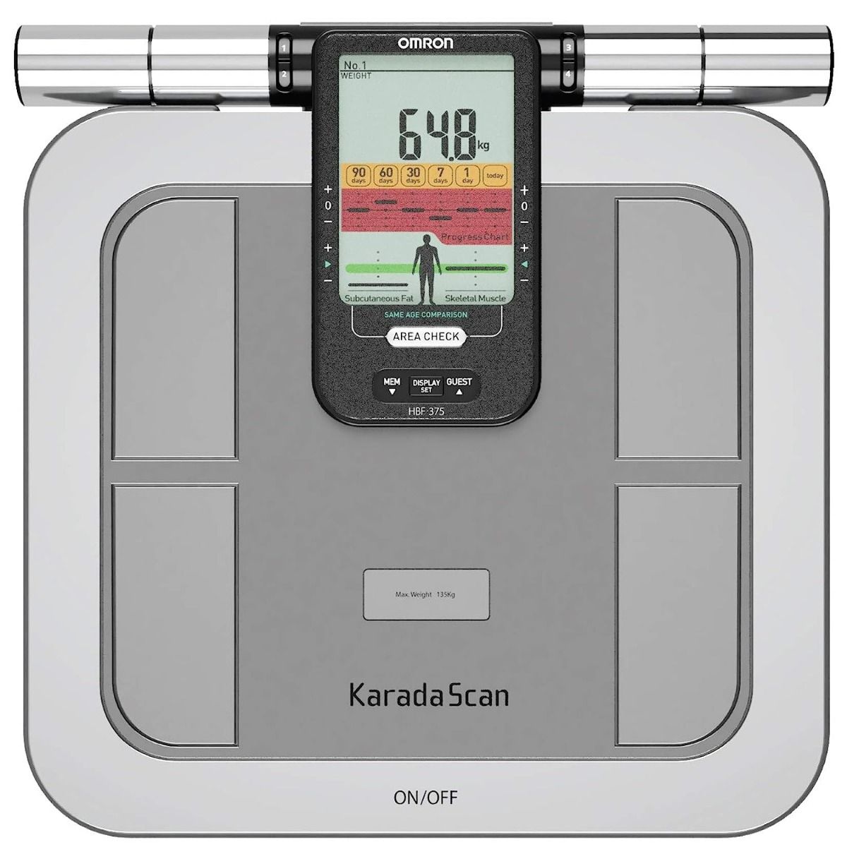Omron Karada Scan Body Composition Monitor HBF-375, 1 Count, Pack of 1 