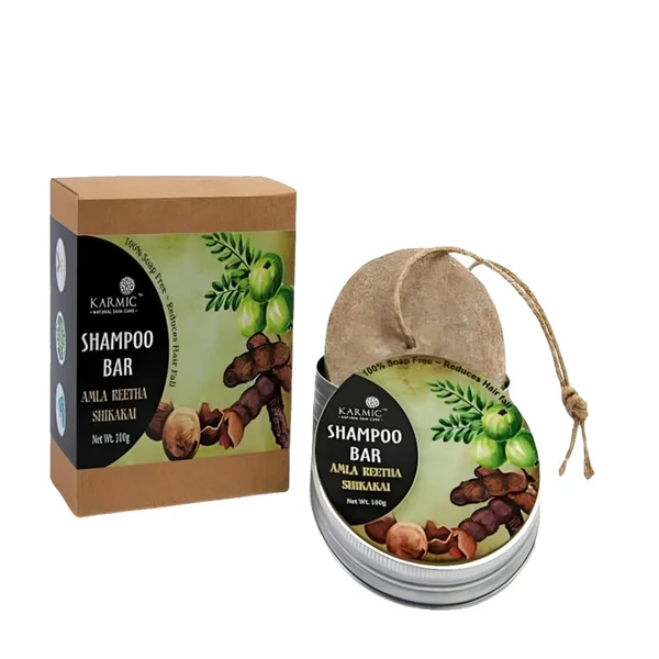 Karmic Natural Amla Ritha Shikakai Shampoo Bar, 100 gm