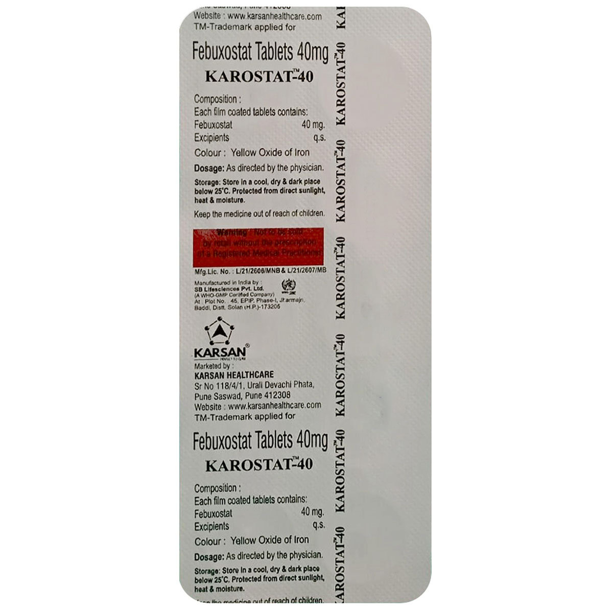 Karostat-40 Tablet 10's, Pack of 10 Karostat-40 Tablet 10's, Pack of 10