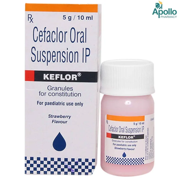 Keflor Strawberry Oral Suspension 10 ml