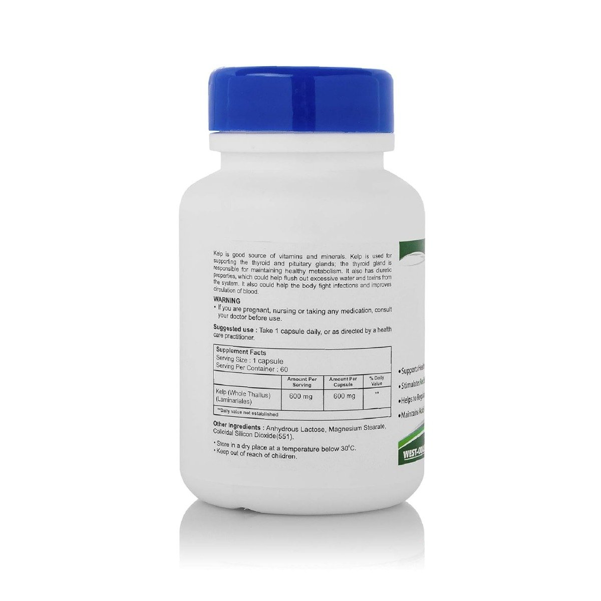 Healthvit Kelp 600mg, 60 Capsules, Pack of 1 Healthvit Kelp 600mg, 60 Capsules, Pack of 1