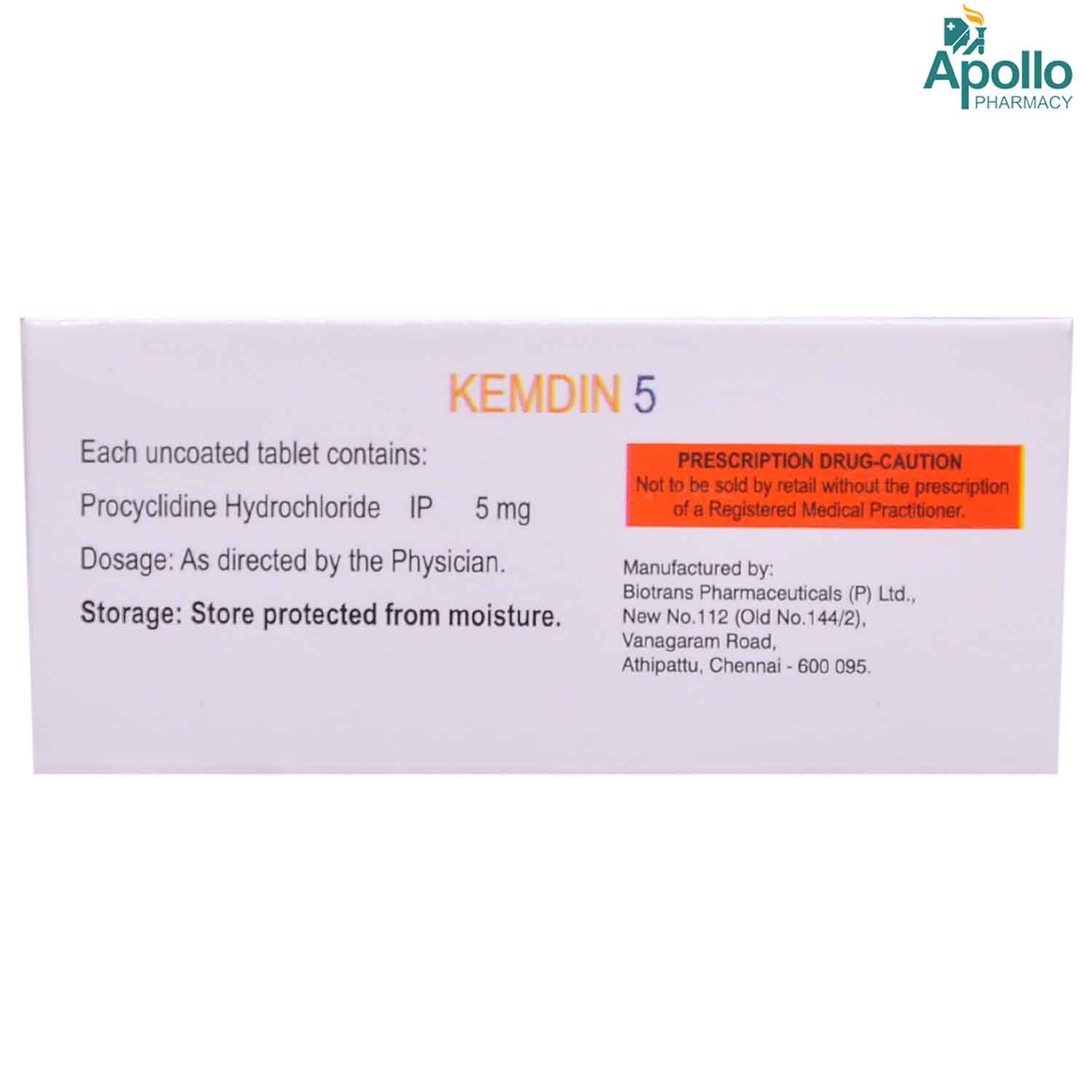 Kemdin 5mg Tablet 10's, Pack of 10 TABLETS Kemdin 5mg Tablet 10's, Pack of 10 TABLETS