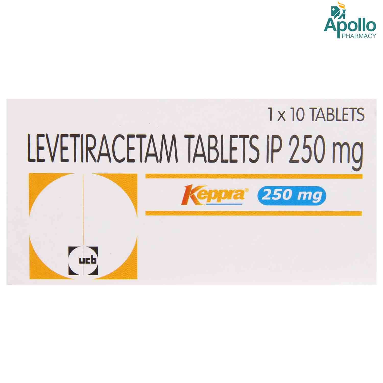 Keppra 250 mg Tablet 10's, Pack of 10 TABLETS Keppra 250 mg Tablet 10's, Pack of 10 TABLETS
