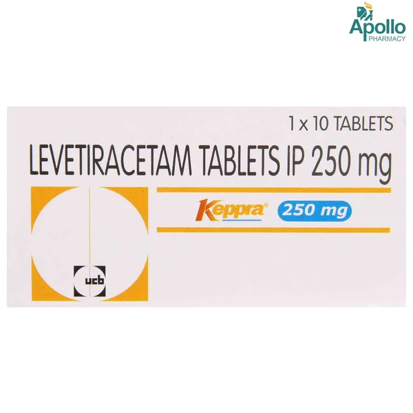 Keppra 250 mg Tablet 10's, Pack of 10 TABLETS