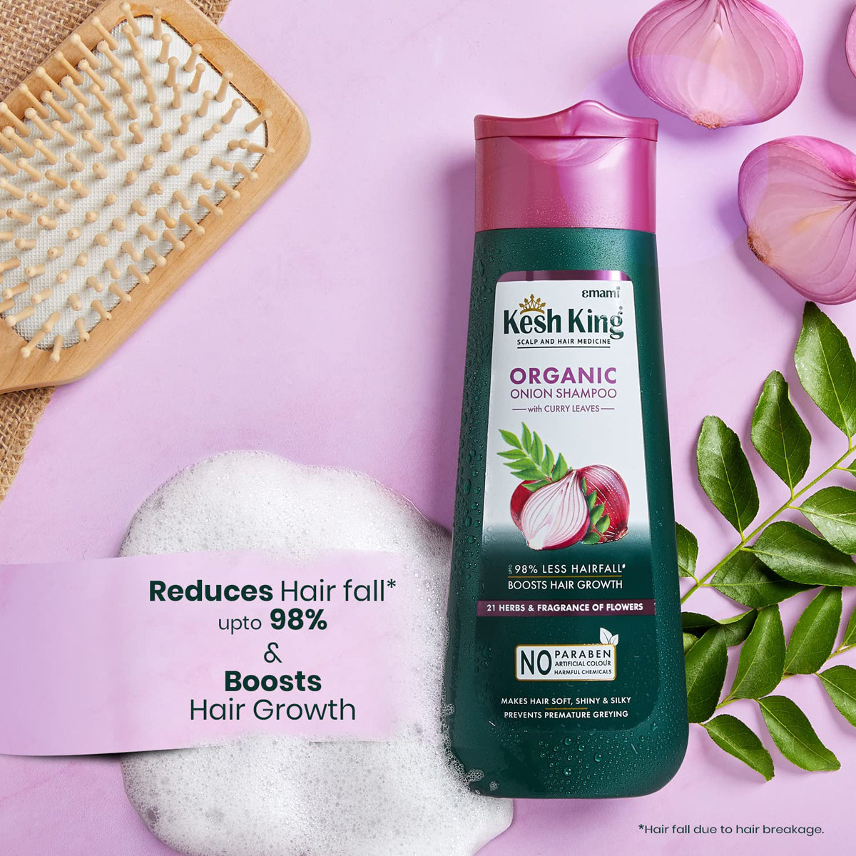 Kesh King Organic Onion Shampoo with Curry Leaves, 300 ml, Pack of 1 Kesh King Organic Onion Shampoo with Curry Leaves, 300 ml, Pack of 1