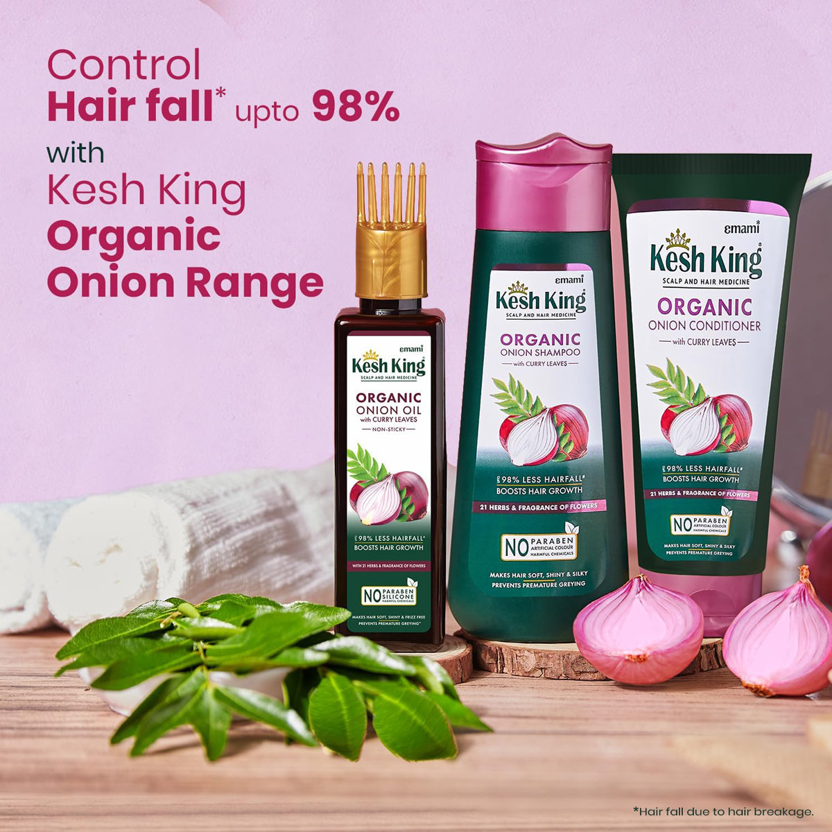 Kesh King Organic Onion Shampoo with Curry Leaves, 300 ml, Pack of 1 Kesh King Organic Onion Shampoo with Curry Leaves, 300 ml, Pack of 1