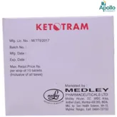 Ketotram Tablet 10's, Pack of 10 TABLETS