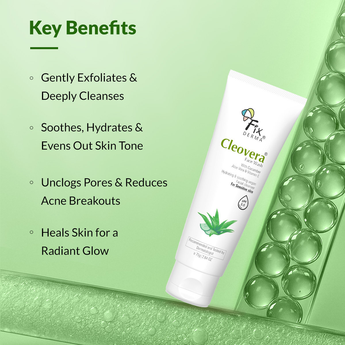 Fixderma Cleovera Face Wash, 75 gm, Pack of 1 Fixderma Cleovera Face Wash, 75 gm, Pack of 1