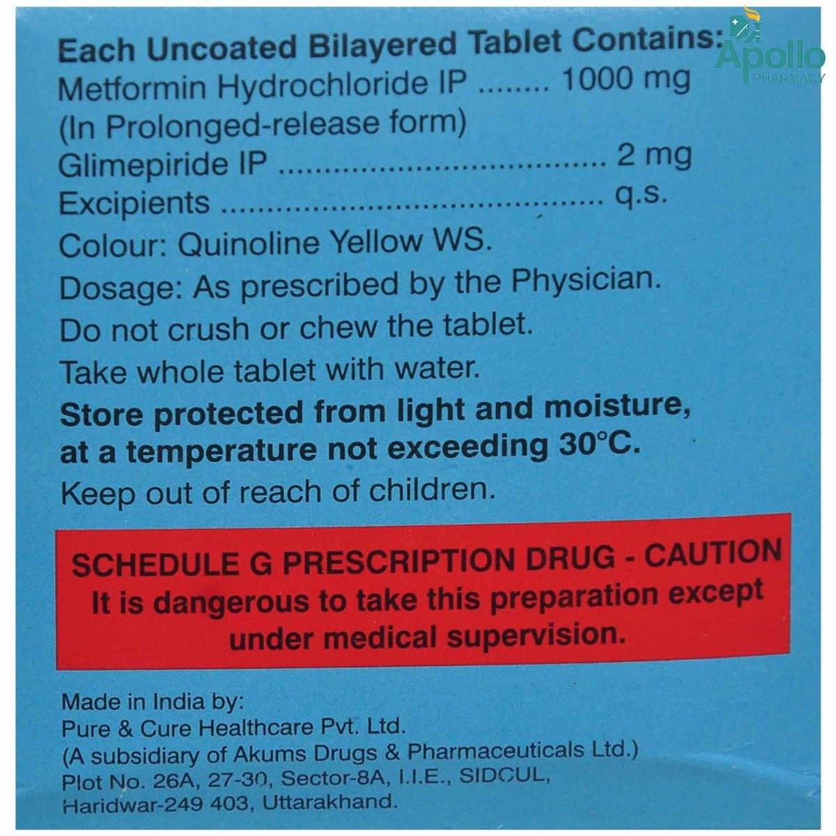 K-Glim-M Forte 2 mg Tablet 10's, Pack of 10 TABLETS K-Glim-M Forte 2 mg Tablet 10's, Pack of 10 TABLETS