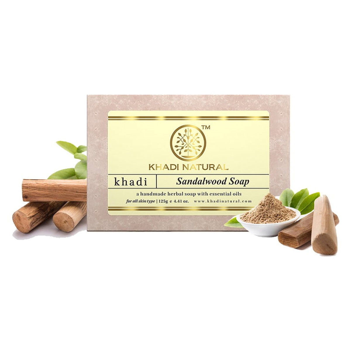Khadi Natural Sandalwood Soap, 125 gm, Pack of 1 Khadi Natural Sandalwood Soap, 125 gm, Pack of 1
