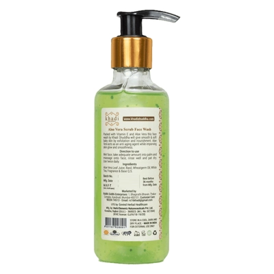 Khadi Shuddha Aloe Vera Scrub Face Wash, 210 ml, Pack of 1