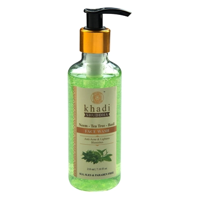 Khadi Shuddha Neem, Tea Tree &amp; Basil Face Wash, 210 ml, Pack of 1