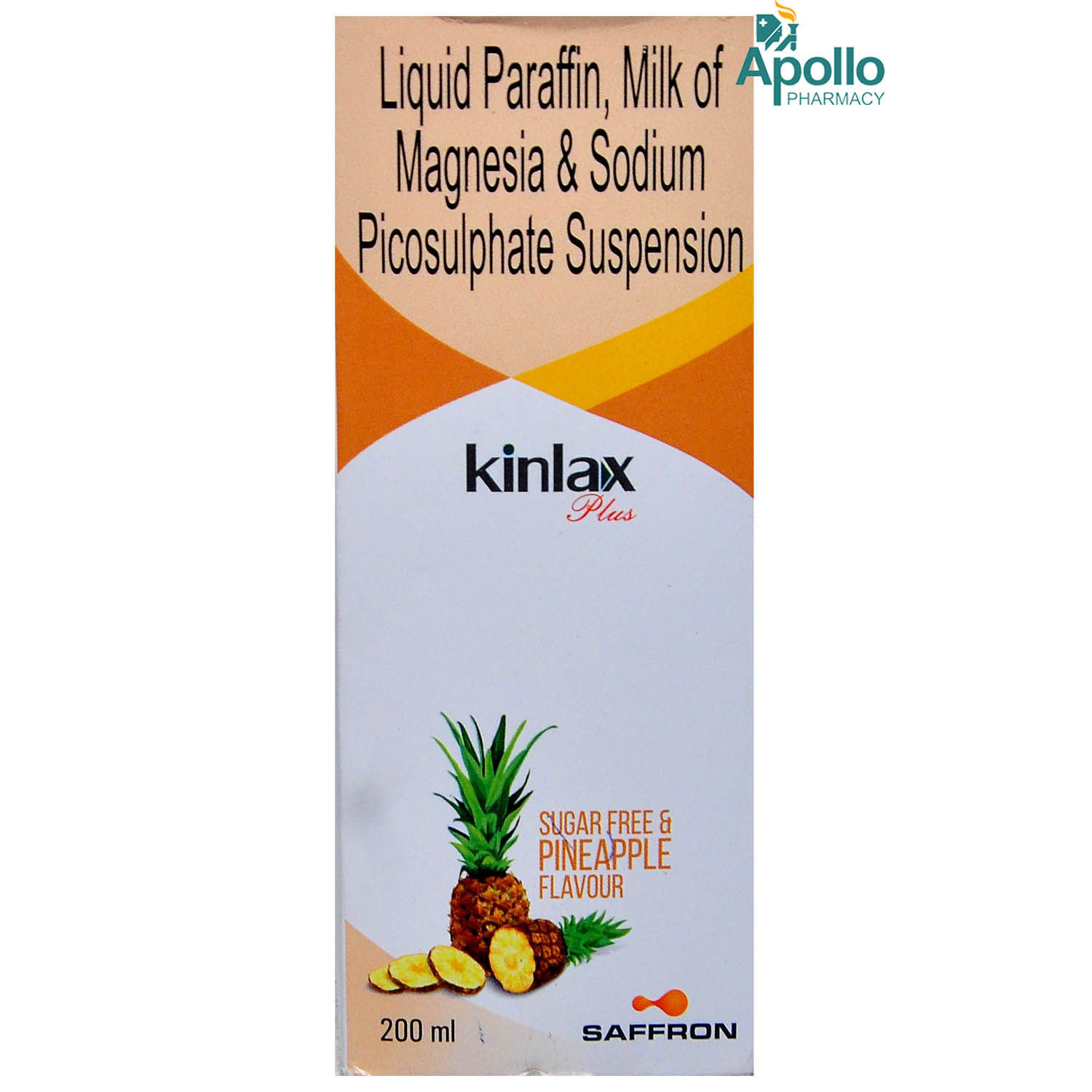 Buy Kinlax Plus Sugar Free Pineapple Suspension 200 ml Online
