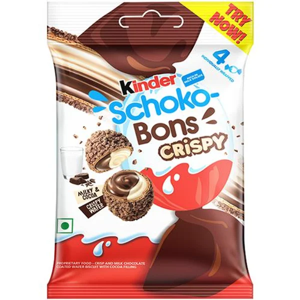 Kinder Schoko Bons Crispy Milky&amp;Cocoa T4 22.4 gm, Pack of 1