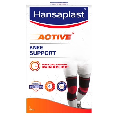 Hansaplast Active Knee Support Large, 1 Pair, Pack of 1