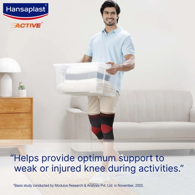 Hansaplast Active Knee Support Medium, 1 Pair, Pack of 1