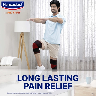 Hansaplast Active Knee Support Large, 1 Pair, Pack of 1