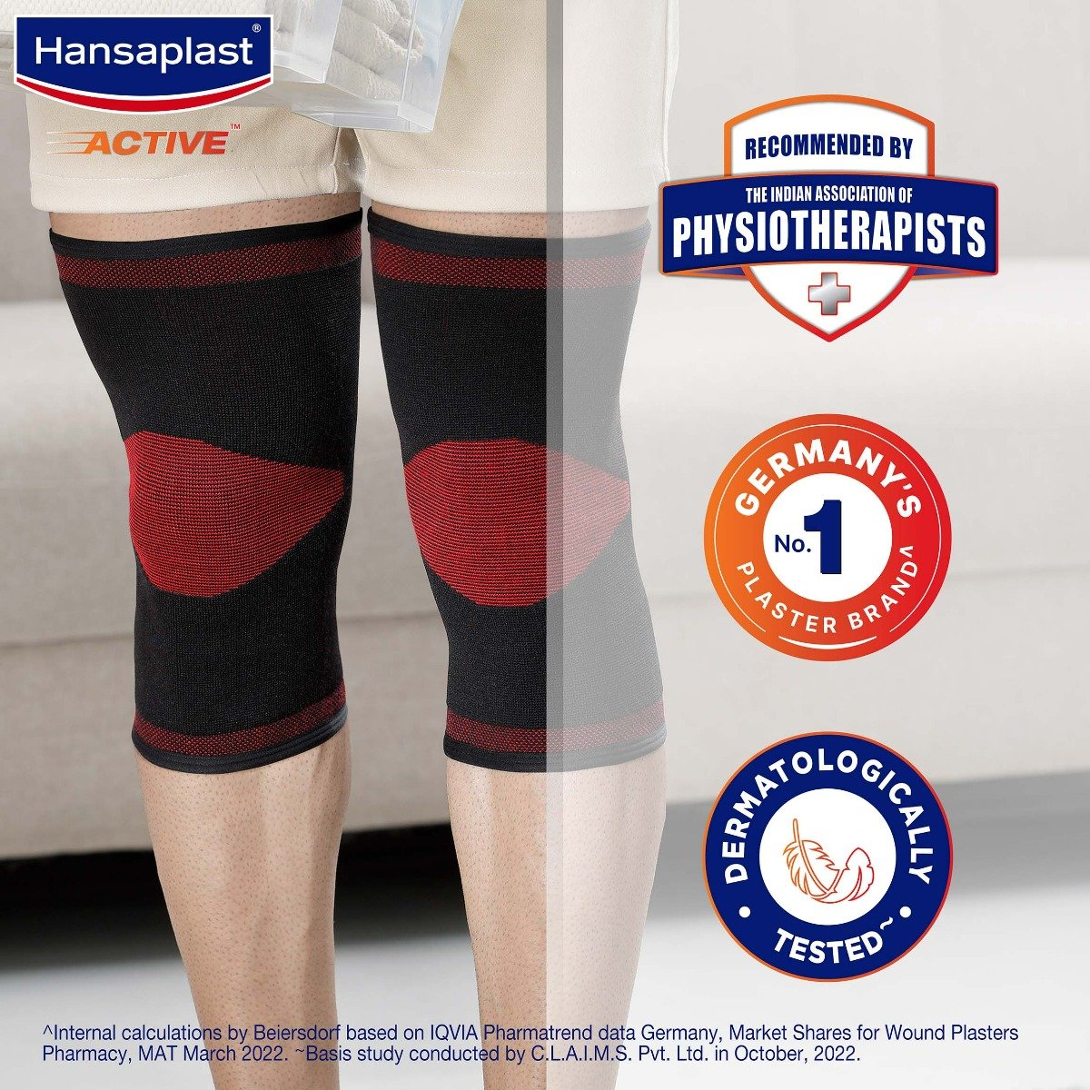 Hansaplast Active Knee Support Medium, 1 Pair, Pack of 1 Hansaplast Active Knee Support Medium, 1 Pair, Pack of 1
