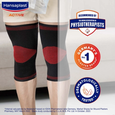 Hansaplast Active Knee Support Medium, 1 Pair, Pack of 1