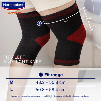 Hansaplast Active Knee Support Medium, 1 Pair, Pack of 1