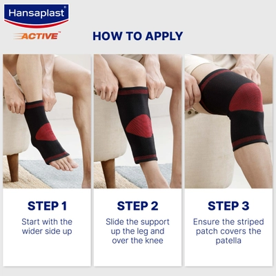 Hansaplast Active Knee Support Medium, 1 Pair, Pack of 1