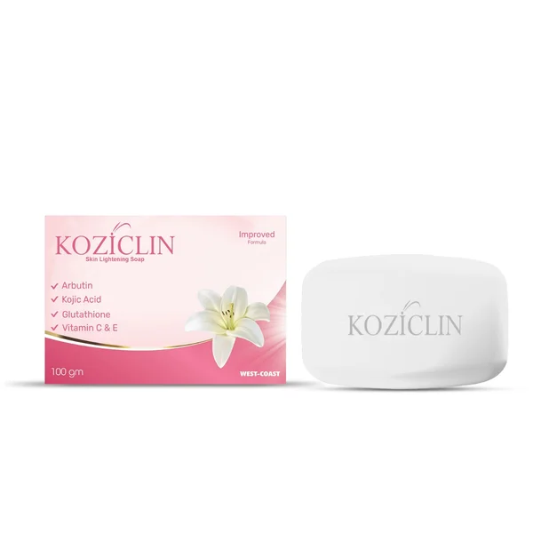 West Coast Koziclin Skin Lightening Soap 100 gm | with Kojic Acid & Arbutin, | For Hyperpigmentation, Skin Glow
