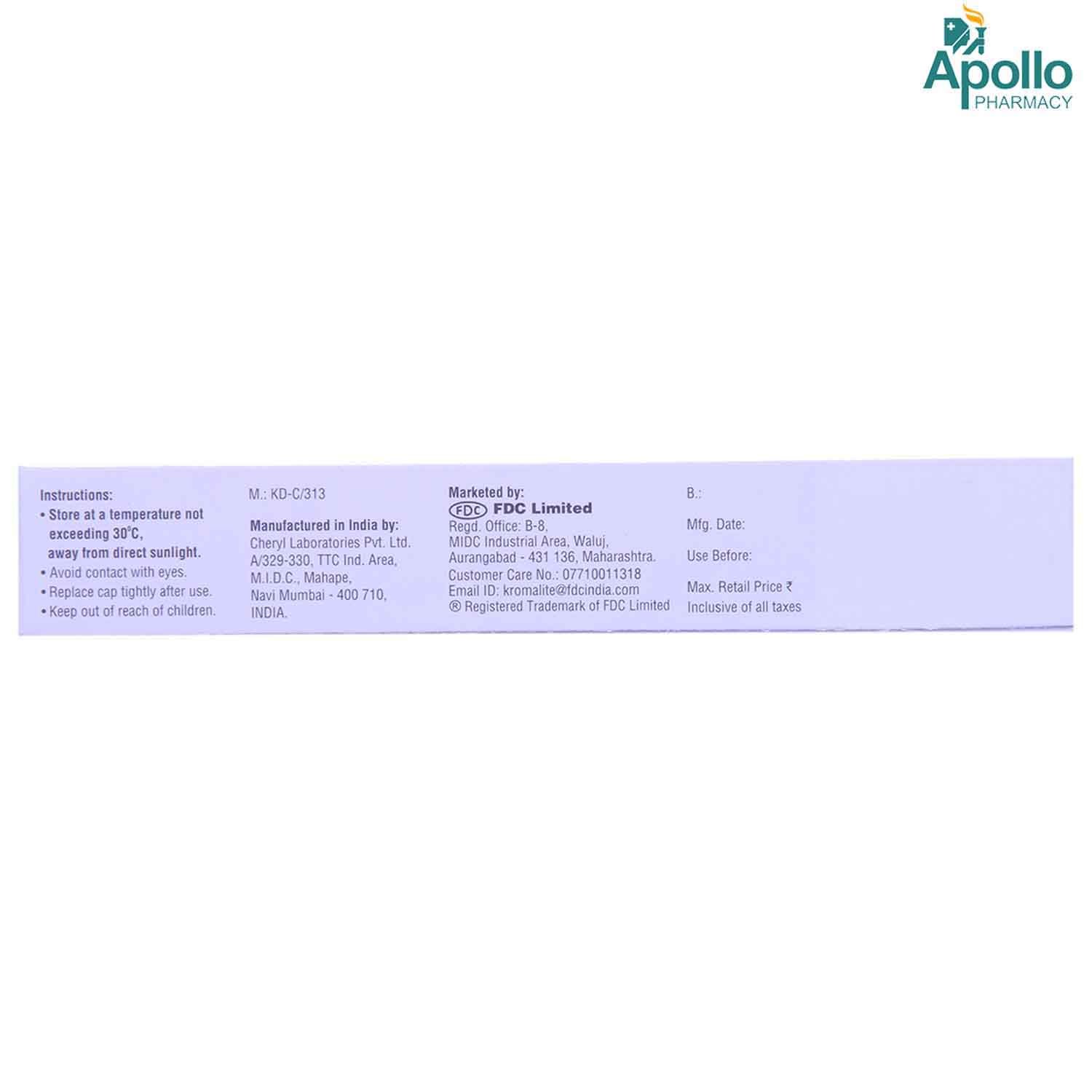 Kromalite Cream 15 gm, Pack of 1 Kromalite Cream 15 gm, Pack of 1