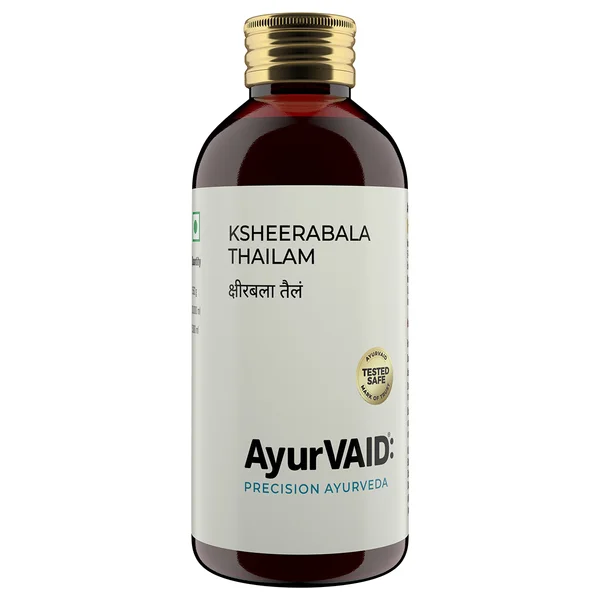 AyurVAID Ksheerabala Thailam, 200 ml - For Joint Stiffness, Muscle Weakness , Pack of 1