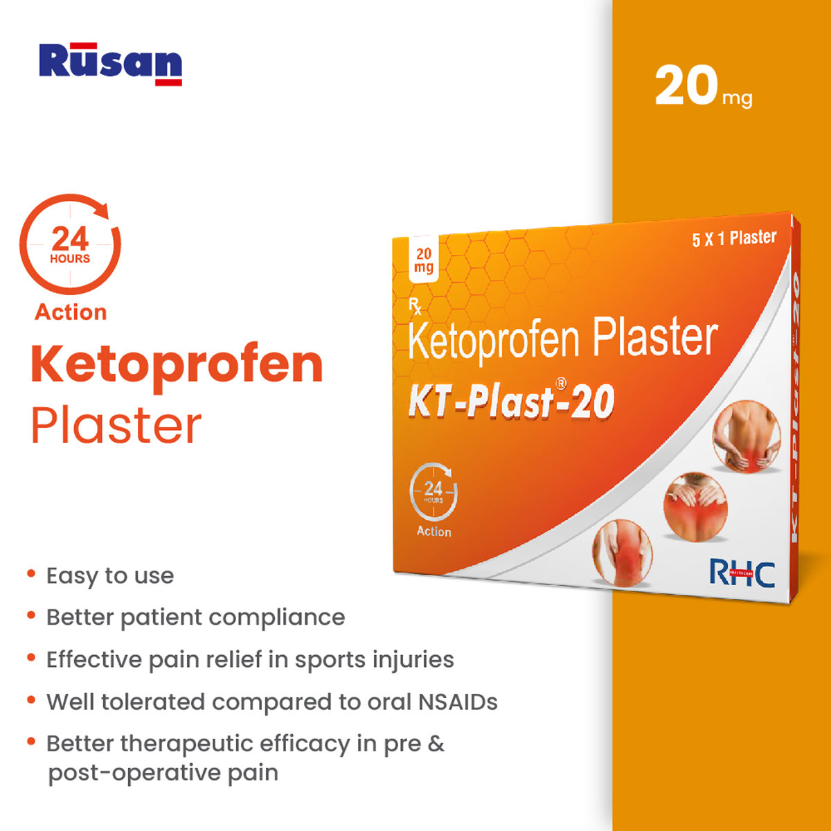 Rusan KT-Plast-20 Plaster 5's, Pack of 1 Rusan KT-Plast-20 Plaster 5's, Pack of 1