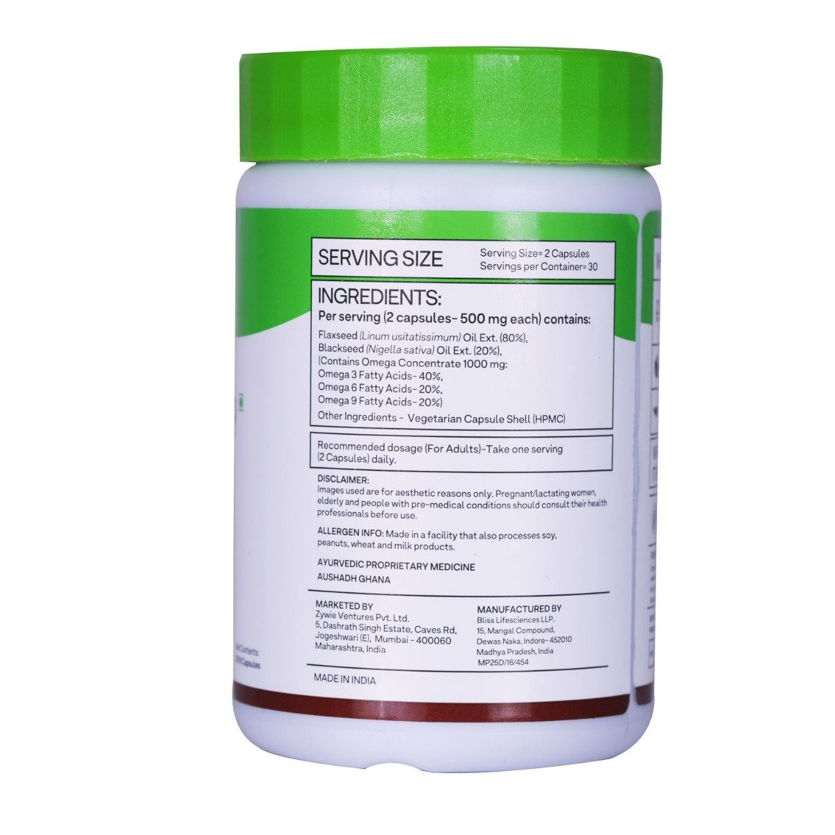 Oziva Plant Based 1000 mg Omega 369, 60 Capsules, Pack of 1 Oziva Plant Based 1000 mg Omega 369, 60 Capsules, Pack of 1