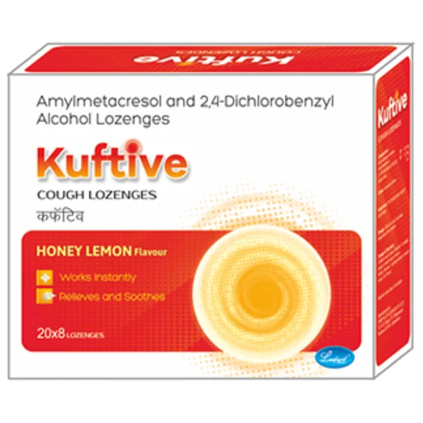 Kuftive Honey Lemon Flavour Cough Lozenges 8's
