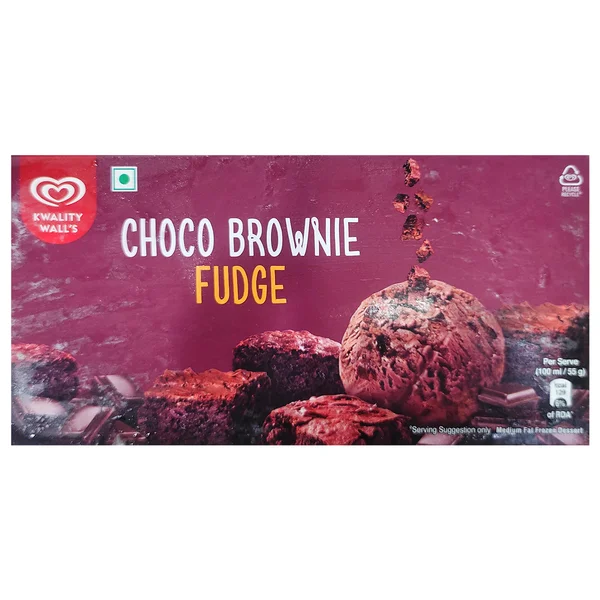 Kwality Walls Choco Brownie Fudge Ice Cream, 700 ml, Pack of 1