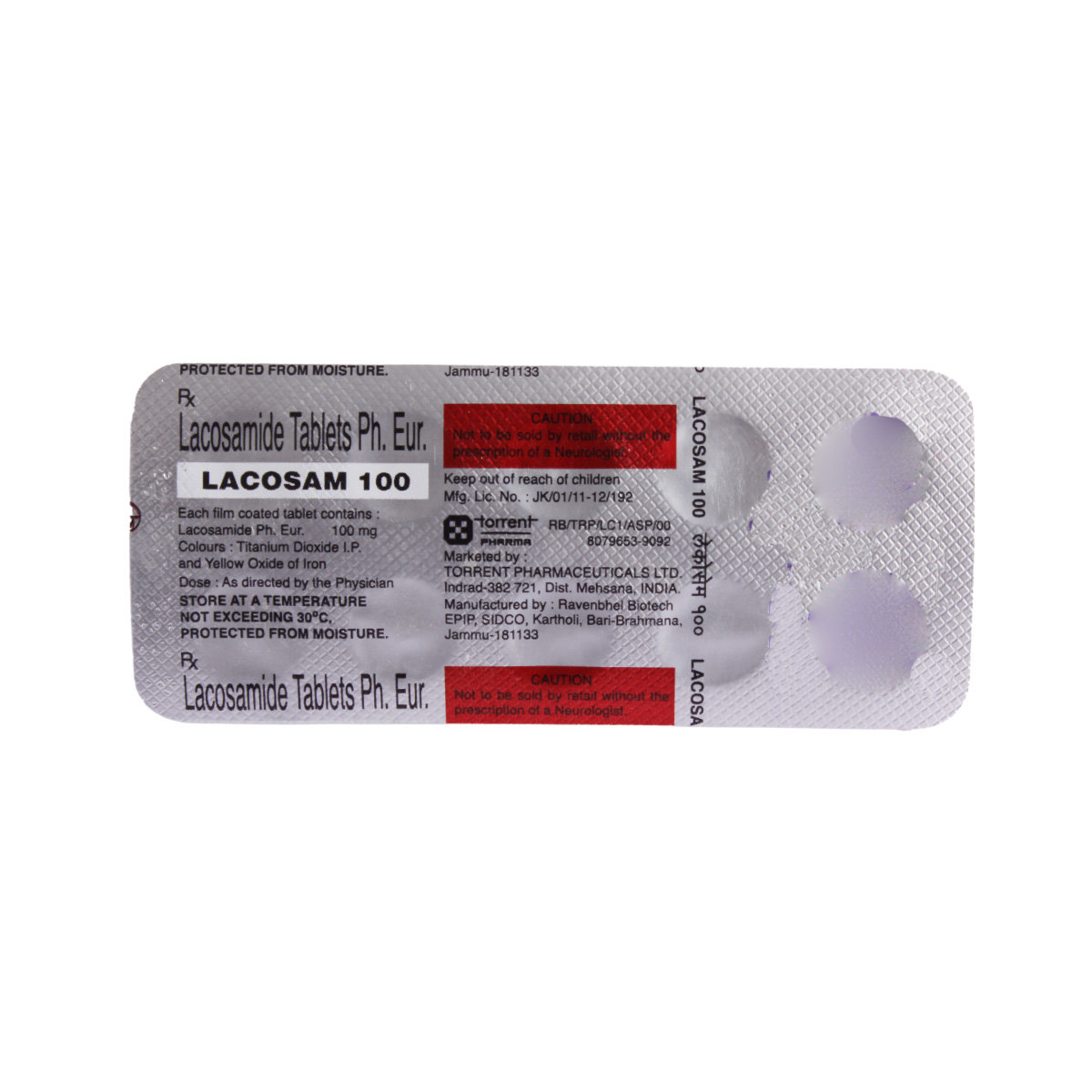 Lacosam 100 mg Tablet 10's, Pack of 10 TABLETS Lacosam 100 mg Tablet 10's, Pack of 10 TABLETS