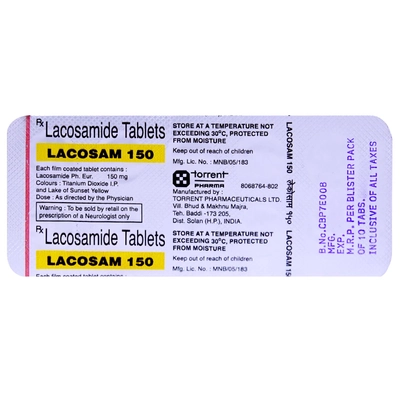 Lacosam 150 mg Tablet 10's, Pack of 10 TABLETS