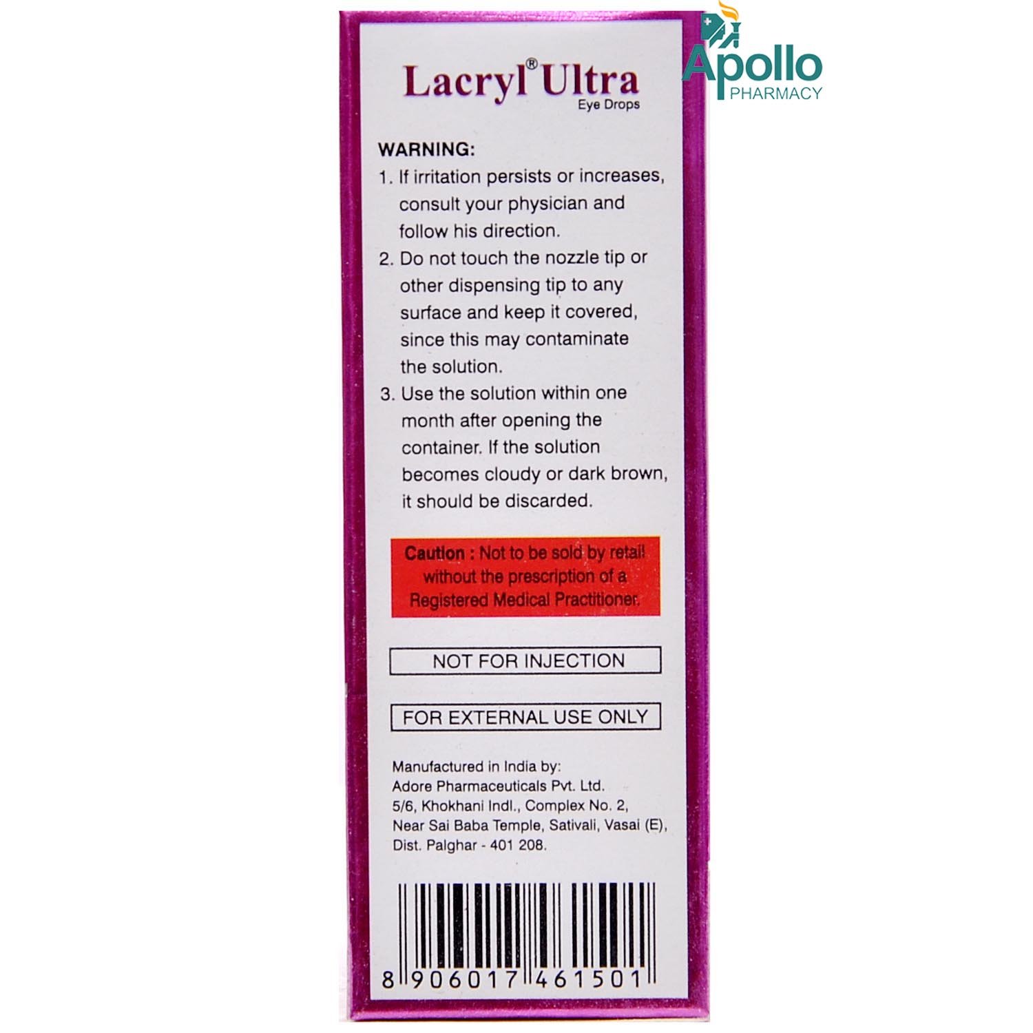 Lacryl Ultra Eye Drops 10 ml, Pack of 1 EYE DROPS Lacryl Ultra Eye Drops 10 ml, Pack of 1 EYE DROPS