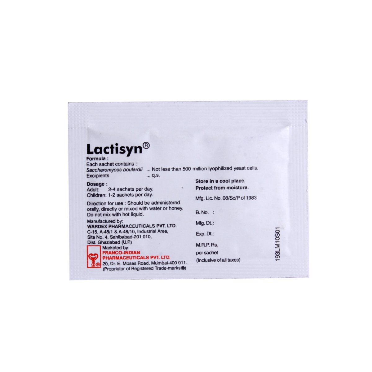 Lactisyn 500 Million Cells Sachet 1 gm, Pack of 1 POWDER Lactisyn 500 Million Cells Sachet 1 gm, Pack of 1 POWDER
