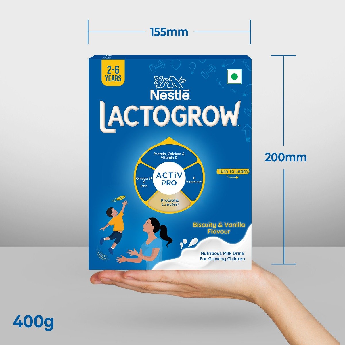 Nestle Lactogrow Biscuity & Vanilla Flavour Powder, 400 gm Refill Pack, Pack of 1 Nestle Lactogrow Biscuity & Vanilla Flavour Powder, 400 gm Refill Pack, Pack of 1