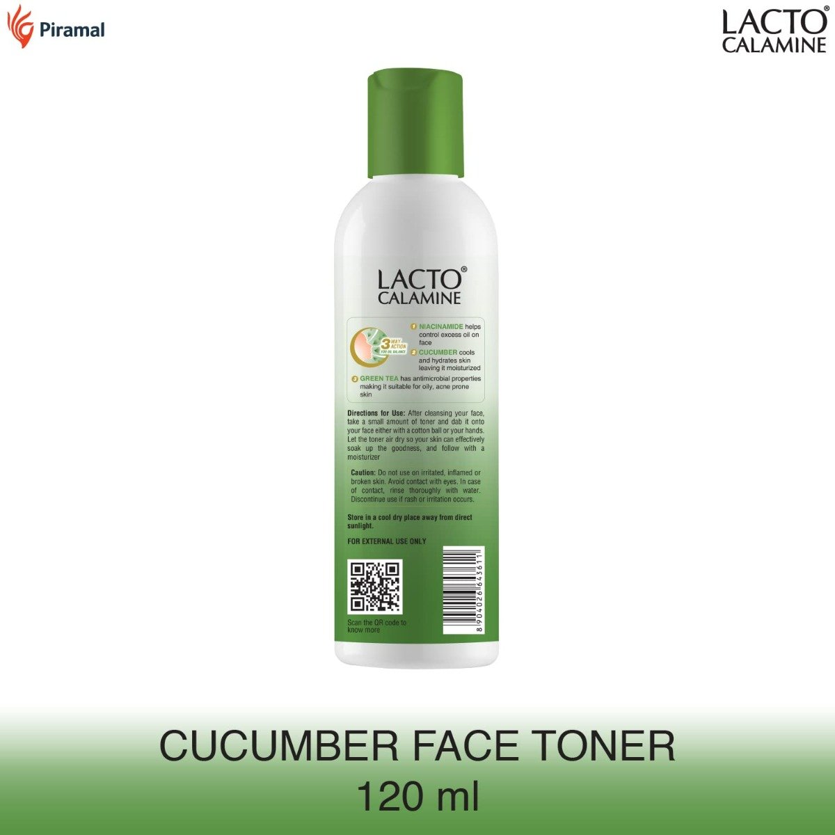 Lacto Calamine Cucumber Face Toner with Green Tea & Niacinamide, 120 ml, Pack of 1 Lacto Calamine Cucumber Face Toner with Green Tea & Niacinamide, 120 ml, Pack of 1
