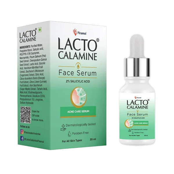 Lacto Calamine 2% Salicylic acid Face Serum, 30 ml, Pack of 1