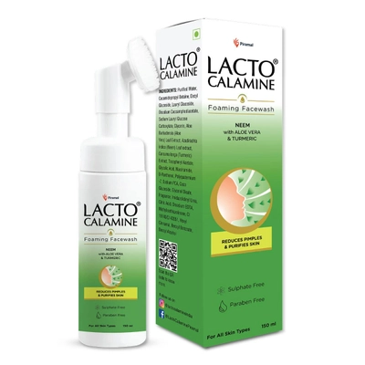 Lacto Calamine Neem Foaming Face Wash with Aloe &amp; Vera Turmeric, 150 ml, Pack of 1