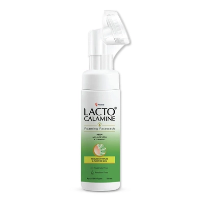 Lacto Calamine Neem Foaming Face Wash with Aloe &amp; Vera Turmeric, 150 ml, Pack of 1